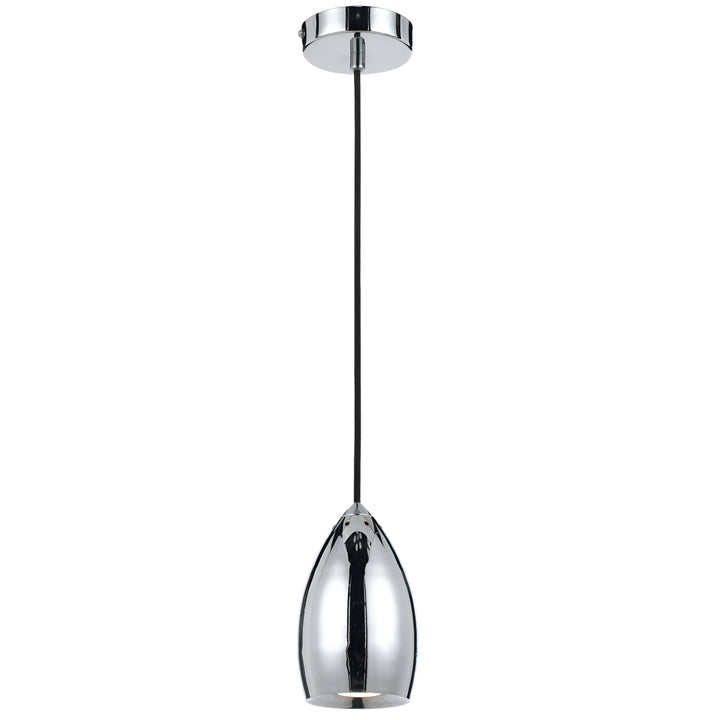 Telbix Tolosa 6W COB GU10 LED Metal Shade Pendant Light | Chrome
