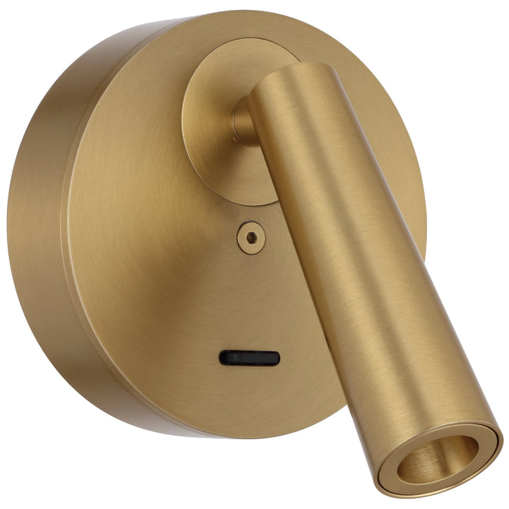 Telbix Lodan Slim Cylinder LED Wall Light with Rotating Head | Brass