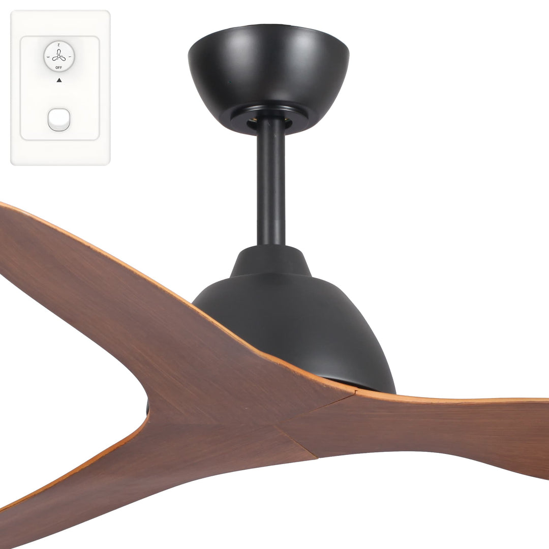 Fanco Breeze 52" AC Ceiling Fan with Wall Controller | Black and Koa
