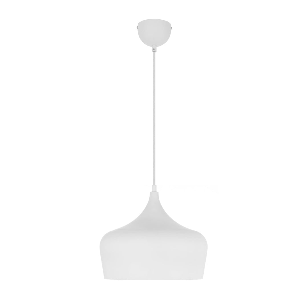 Telbix Polk Brushed White Shade Pendant Light (E27) | Medium