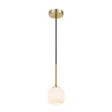 Telbix Bobo 1 Light Ribbed Barrel Glass LED Pendant Light | Antique Gold
