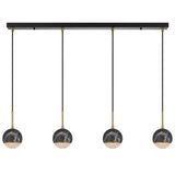 Telbix Oneta 4 Light Bar Pendant | Black