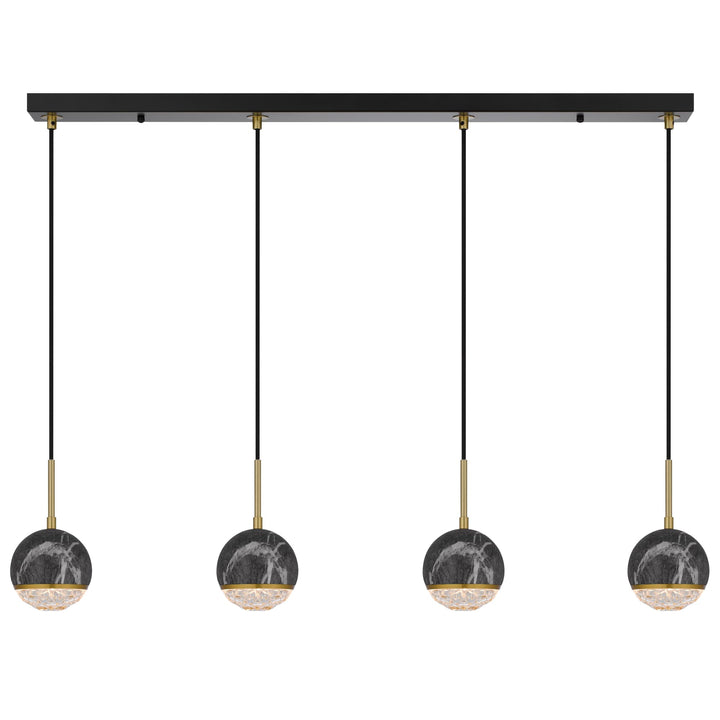 Telbix Oneta 4 Light Bar Pendant | Black
