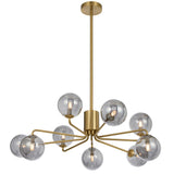 Telbix Antique Gold Felton 9 Light Pendant | Smoke