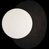 Calibo Crest Opal Glass 120mm Orb Wall Light Round Plate 200mm | Black
