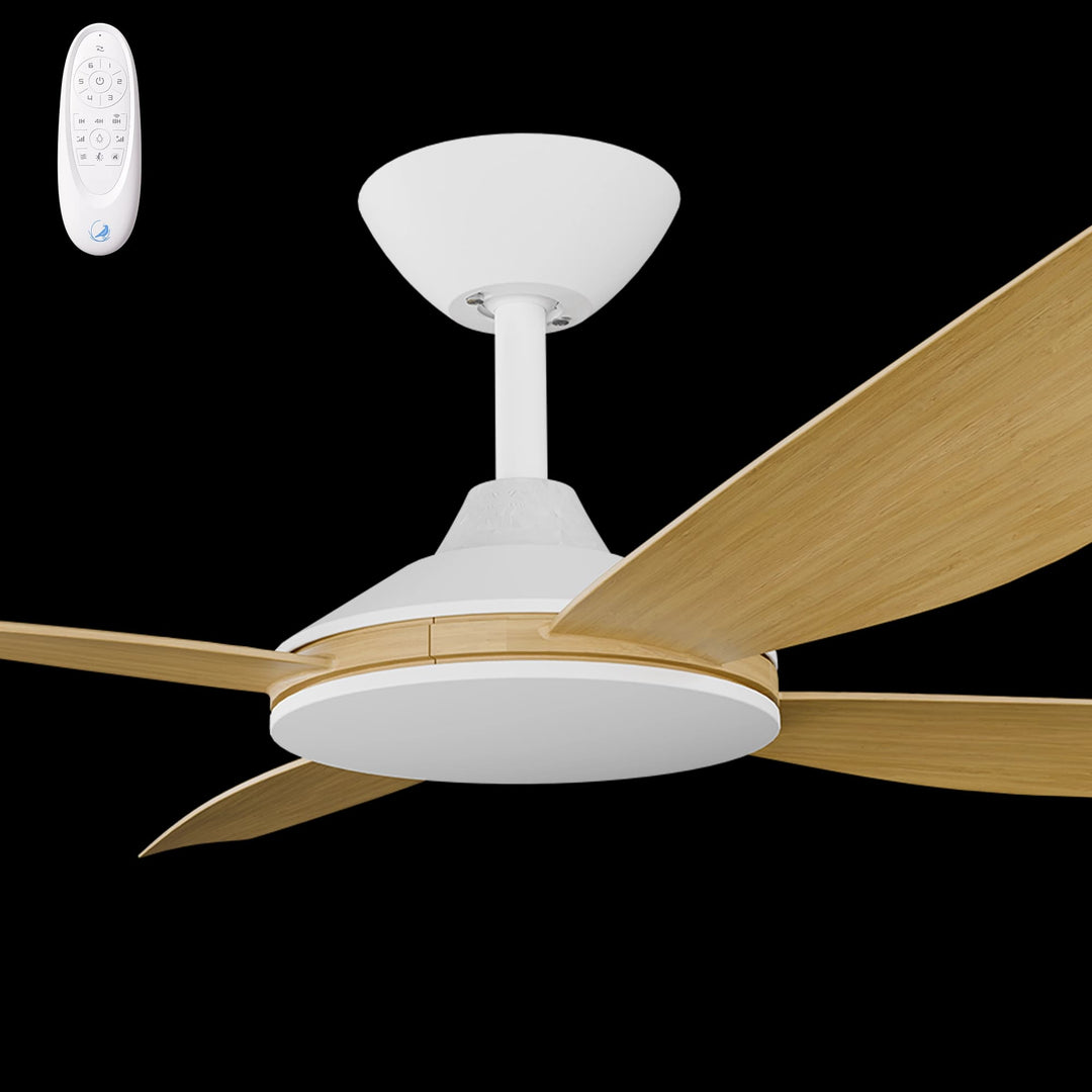 Calibo Vanga 48" DC Smart Ceiling Fan with Remote Control | White and Bamboo