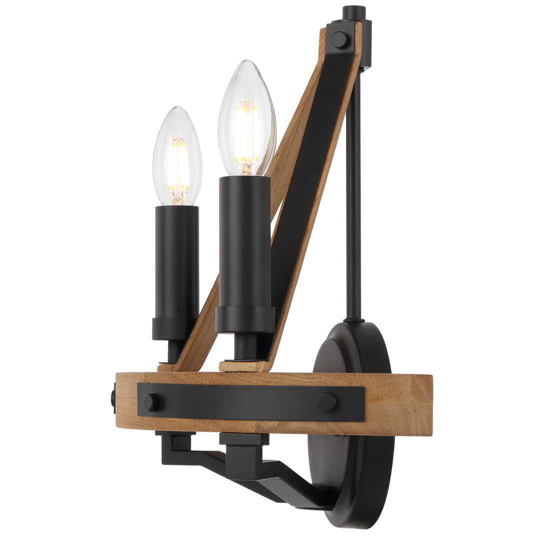 Telbix Darien 2 Light Wall Sconce | Ash Wood