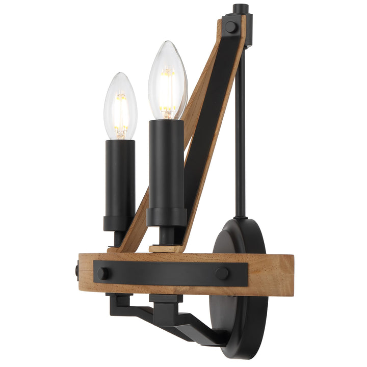 Telbix Darien 2 Light Wall Sconce | Ash Wood