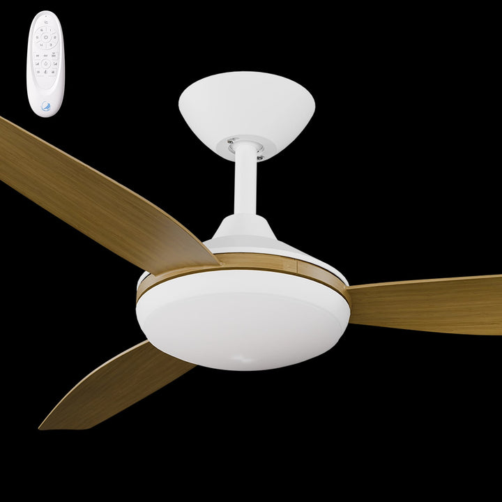 Calibo Condor 48" DC Smart Ceiling Fan with LED Light and Remote Control | White and Teak