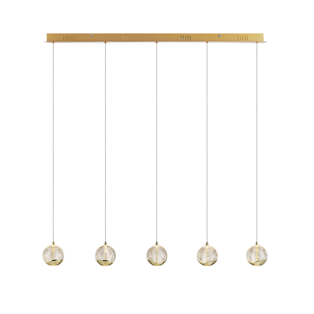 Telbix Segovia 5 Light LED Bar Pendant | Gold