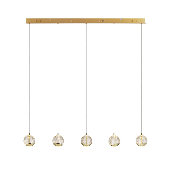Telbix Segovia 5 Light LED Bar Pendant | Gold