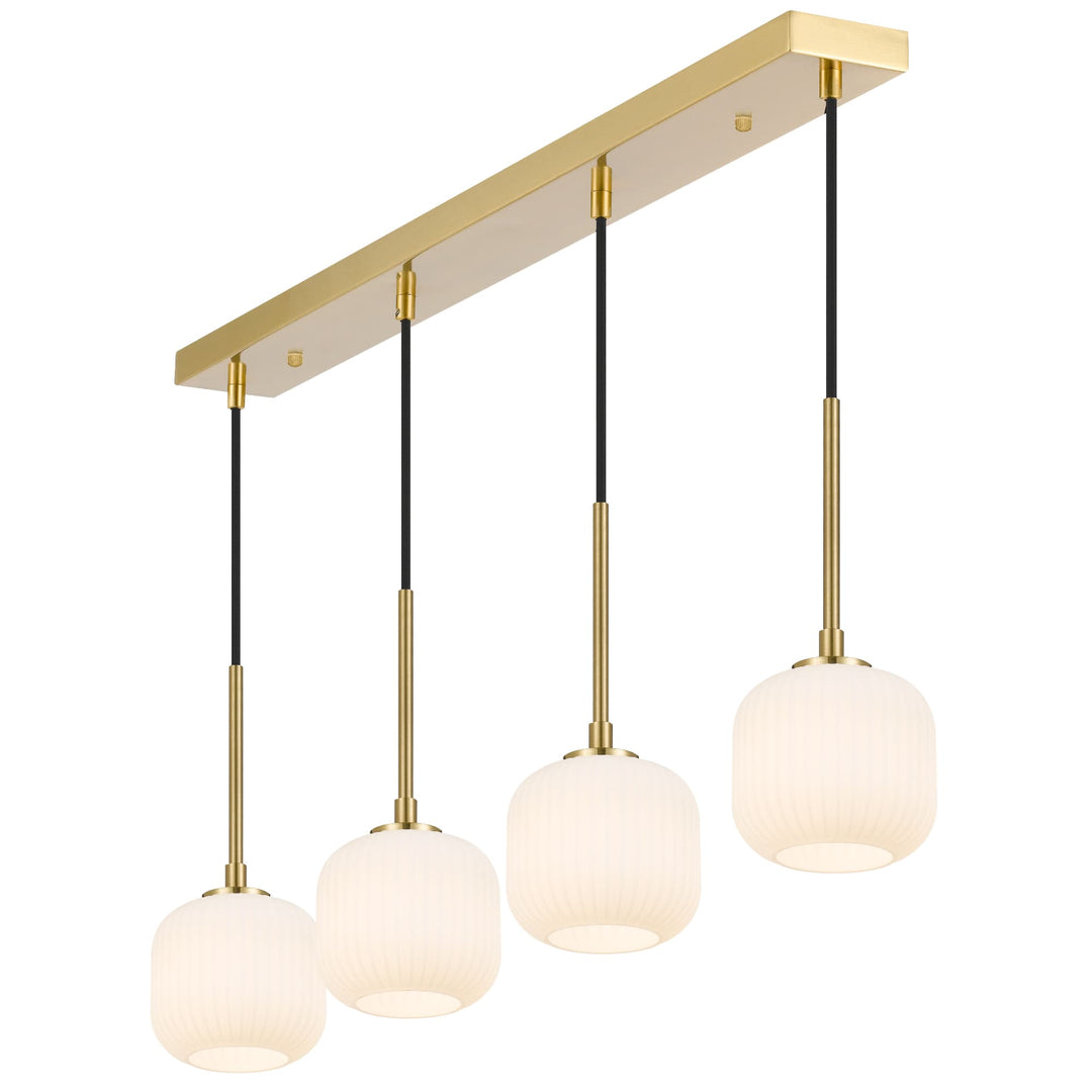Telbix Bobo 4 Light Glass Pendant | Antique Gold