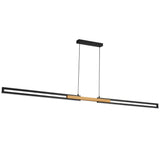 Telbix Thorin 1800mm LED Pendant | Black and Oak