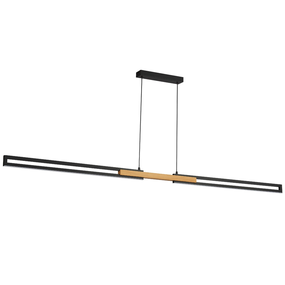 Telbix Thorin 1800mm LED Pendant | Black and Oak