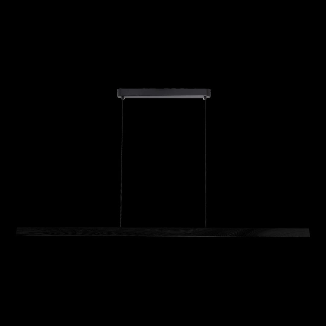 Calibo Avocent 1500mm Slim Timber Triangular Edge LED Linear Pendant | Black Ash with Black