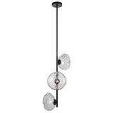 Telbix Zecca 3 Light Vertical Pendant | Black and Smoke