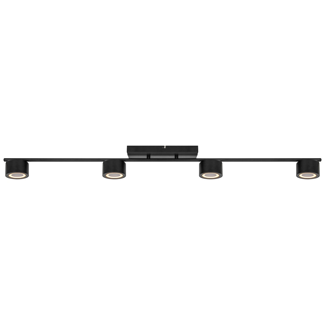 Nordlux Clyde 4 Light LED Flush Mount Ceiling Rail Spotlight | Black