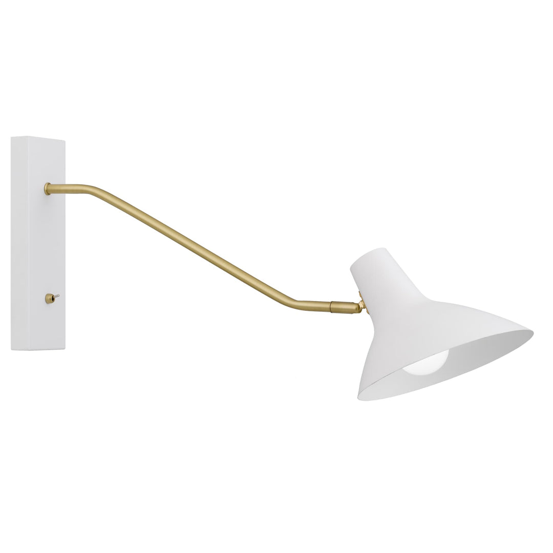 Farbon Telbix Classic Long Flexi-Arm Wall Lamp (E27) | White & Gold