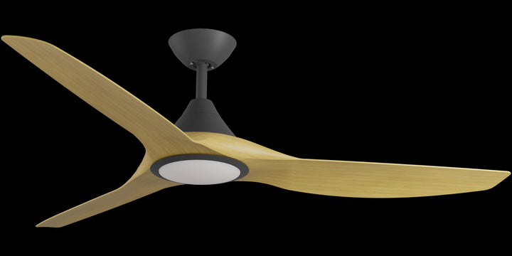 Calibo Smart CloudFan 60" (1520mm) ABS DC Ceiling Fan with 20W CCT LED Light and Remote | Black & Bamboo