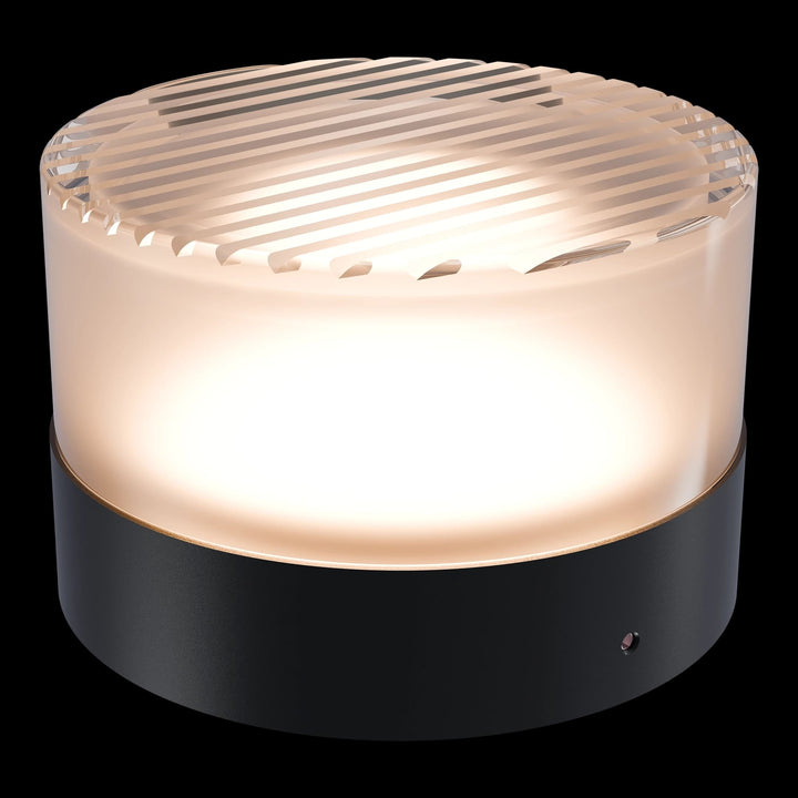 Calibo Gull Round Ribbed Acrylic 3CCT LED Exterior Wall Light | Black