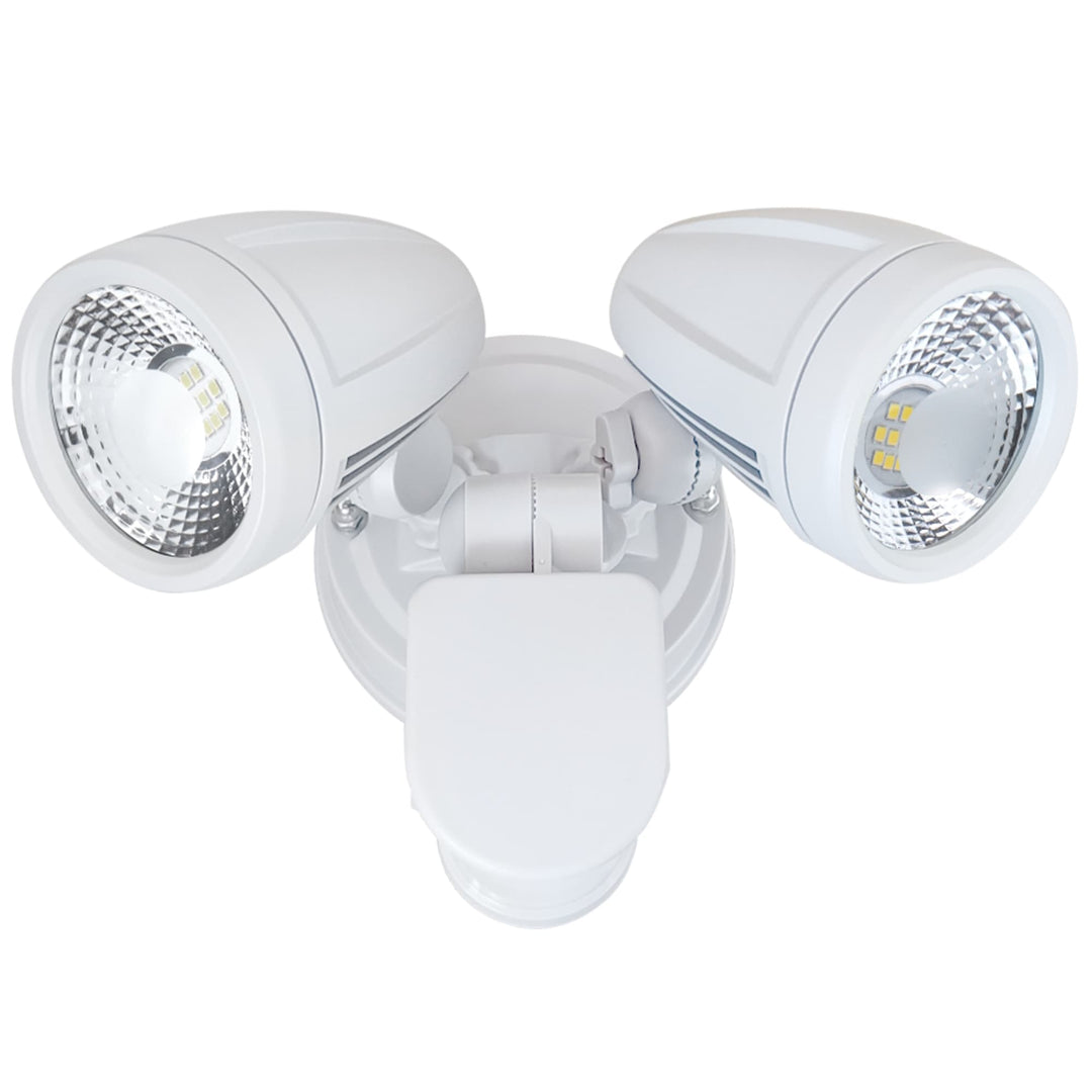 Telbix Illume Twin Exterior LED Spotlight with Sensor | White