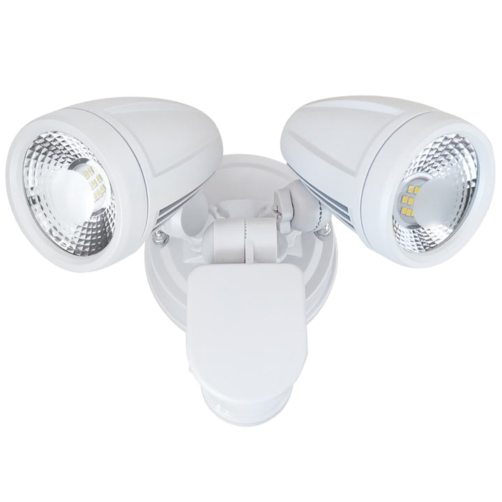 Telbix Illume Twin Exterior LED Spotlight with Sensor | White