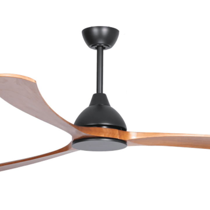 Fanco Sanctuary Oversized 92" Commercial DC Ceiling Fan with Remote for Large Indoor/Outdoor Areas | Matte Black/Teak