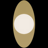 Calibo Crest Opal Glass 120mm Orb Wall Light Oval Plate 300mm | Brass