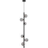 Telbix Black Elson 6 Light Pendant Light | Smoke