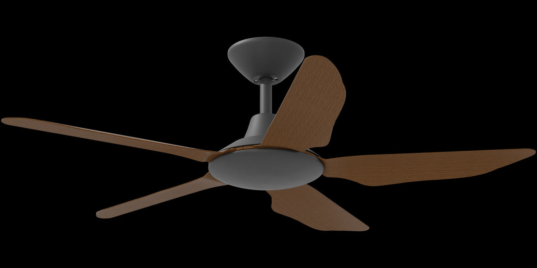 Calibo Storm 42" (1070mm) 5 Blade Indoor/Outdoor DC Ceiling Fan & Remote | Black & Koa