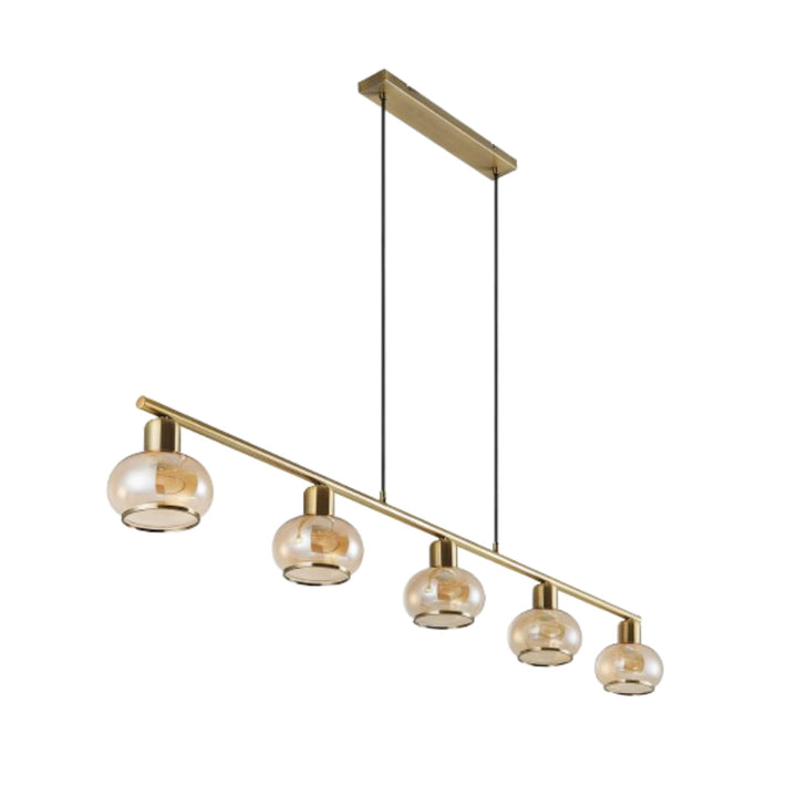 Telbix Marbell 5 Light Bar Pendant | Antique Brass