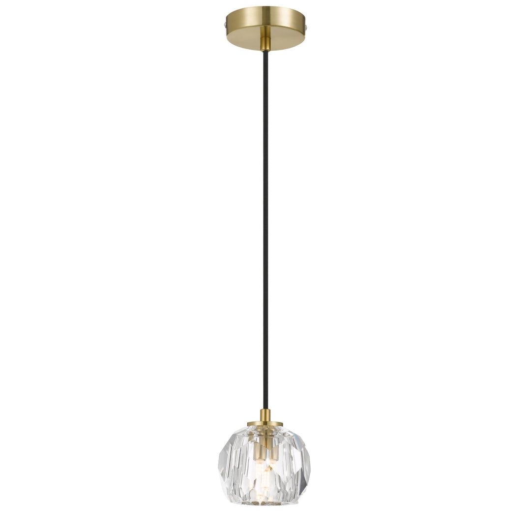 Telbix Zaha Crystal Glass Pendant Light | Antique Gold