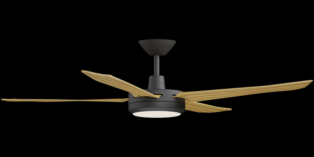 Calibo Enviro 60" (1530mm) DC Ceiling Fan with 18W CCT LED Light and Remote | Black & Bamboo