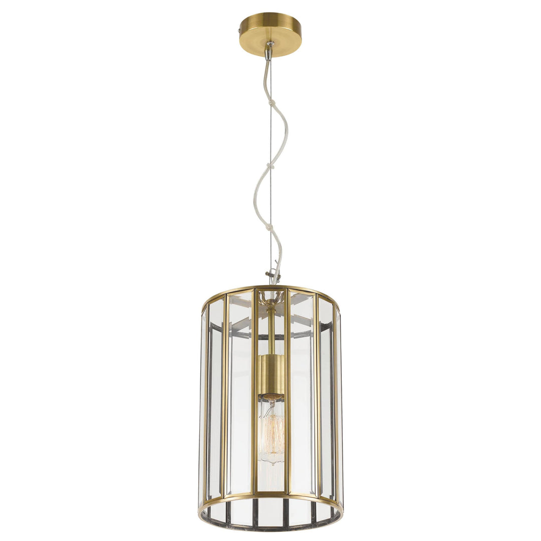 Antique Brass Telbix Pratt Pendant Light With Glass | Small