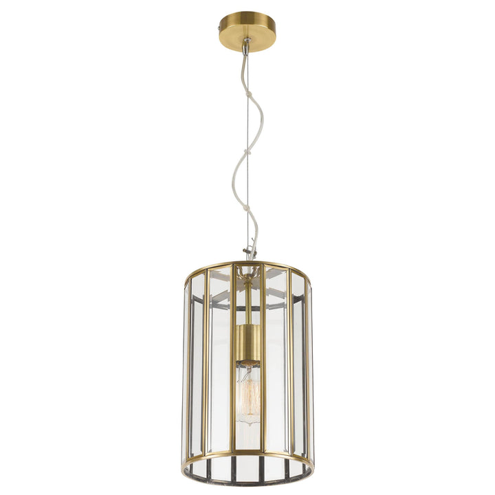 Antique Brass Telbix Pratt Pendant Light With Glass | Small