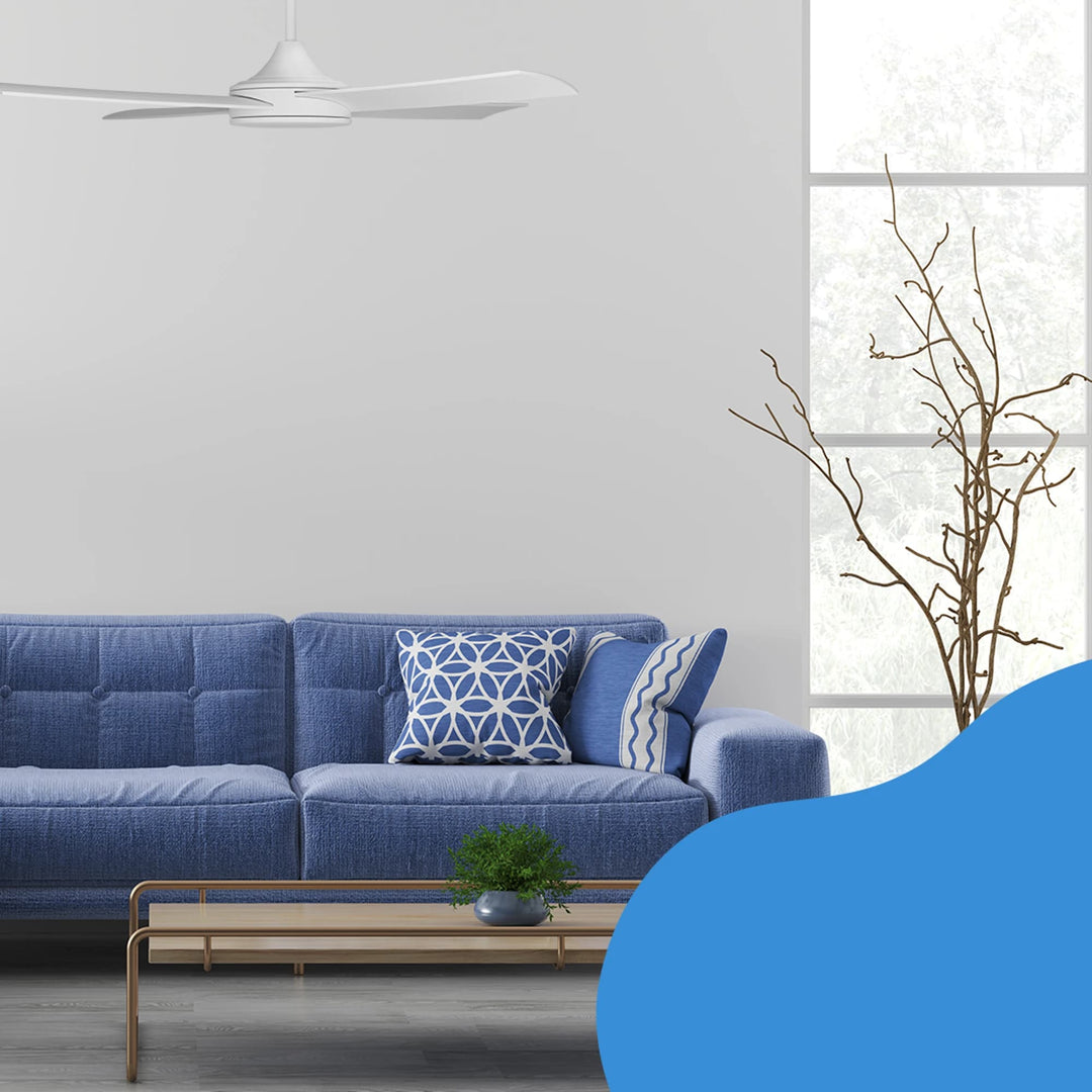 Calibo Breeze Silent 52" (1320mm) ABS Energy Efficient DC Ceiling Fan and Remote | White