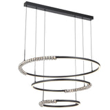 Telbix Brera 3 Tier Ring Tricolour LED Pendant with Crystals | Black