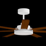 Calibo Alula 80" (2032mm) 7 Blade Indoor/Outdoor DC Ceiling Fan with 24W Light & Remote | White & Koa
