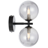 Telbix Black Felton 2 Light Wall Light | Smoke