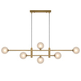 Telbix Antique Gold Tyson 6 Light Pendant | Frost Tear