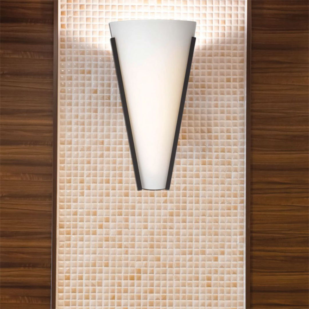 Telbix Saffi Opal 12W CCT LED Wall Light | Black