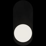 Calibo Crest Opal Glass 120mm Orb Wall Light Oval Plate 320mm | Black