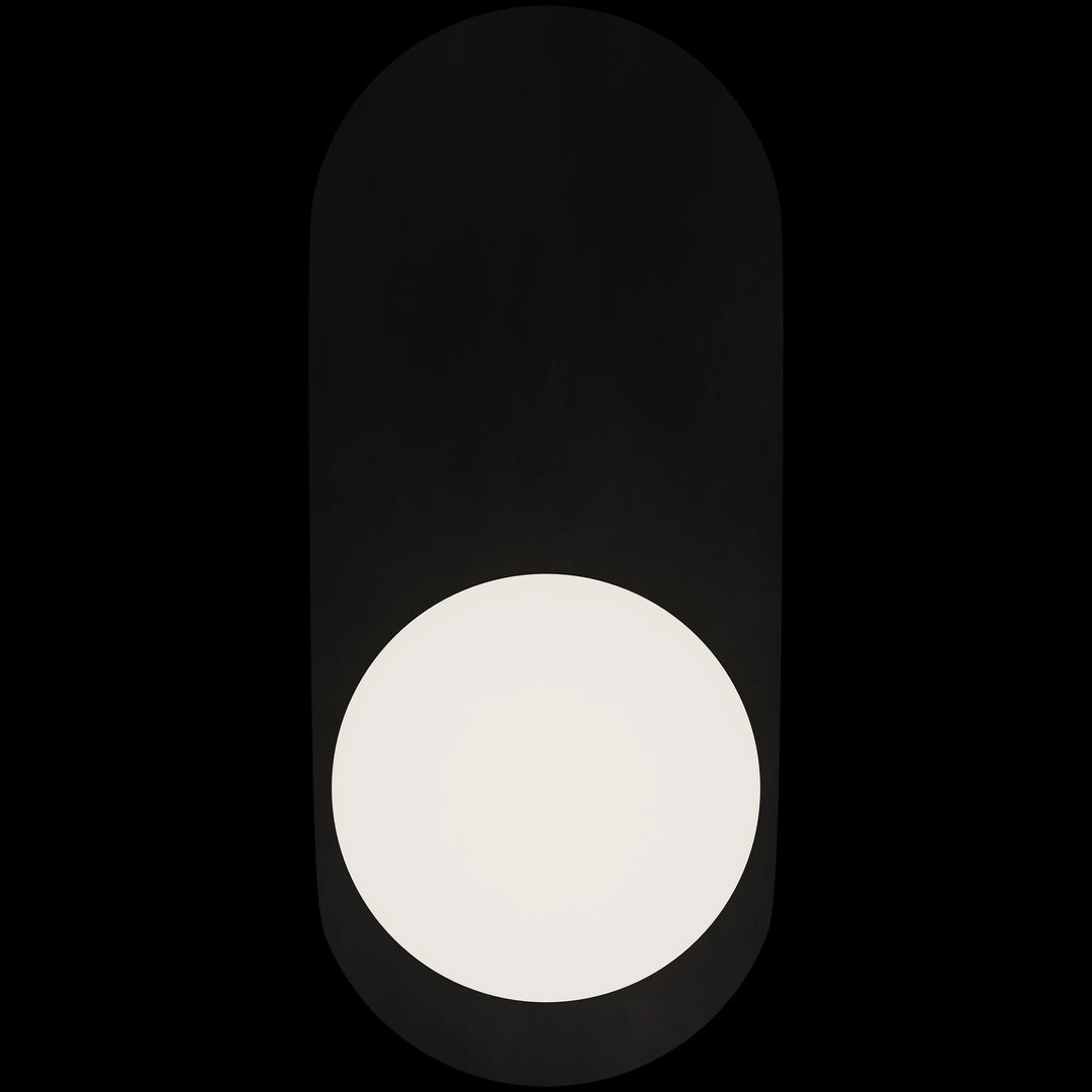 Calibo Crest Opal Glass 120mm Orb Wall Light Oval Plate 320mm | Black