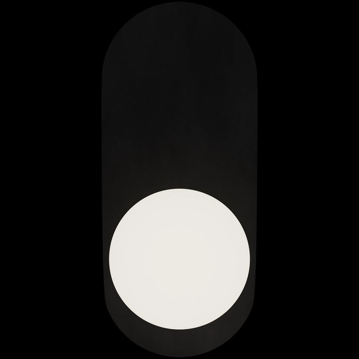 Calibo Crest Opal Glass 120mm Orb Wall Light Oval Plate 320mm | Black