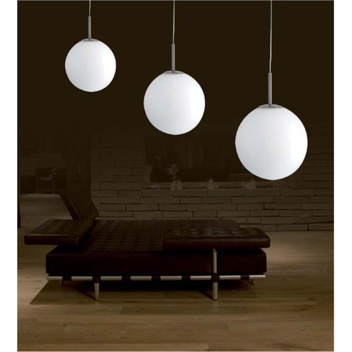 Nickel Telbix Bally Opal Matt Glass Ball Pendant Light | 250mm