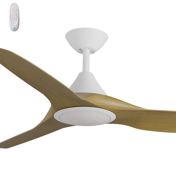 Calibo Smart CloudFan 48"(1220mm) ABS DC Ceiling Fan with 20W CCT LED Light and Remote | White & Teak