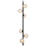 Telbix Black Elson 6 Light Pendant Light | Frost Tear
