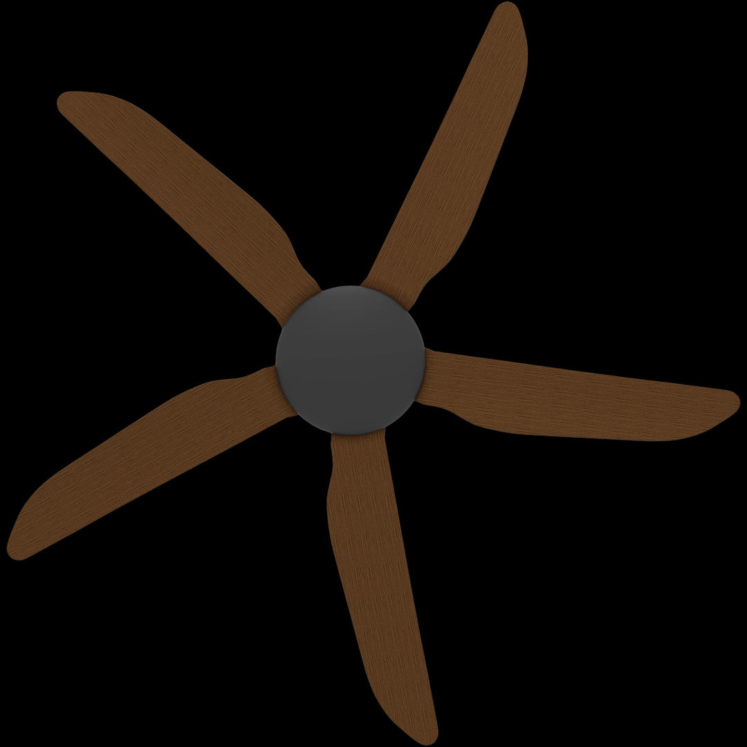 Calibo Storm 48" (1220mm) 5 Blade Indoor/Outdoor DC Ceiling Fan and Remote | Black & Koa