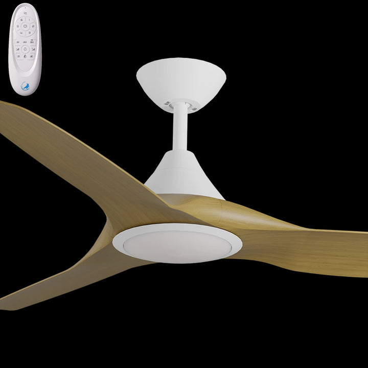Calibo Smart CloudFan 52" (1300mm) ABS DC Ceiling Fan with 20W CCT LED Light and Remote | White & Teak