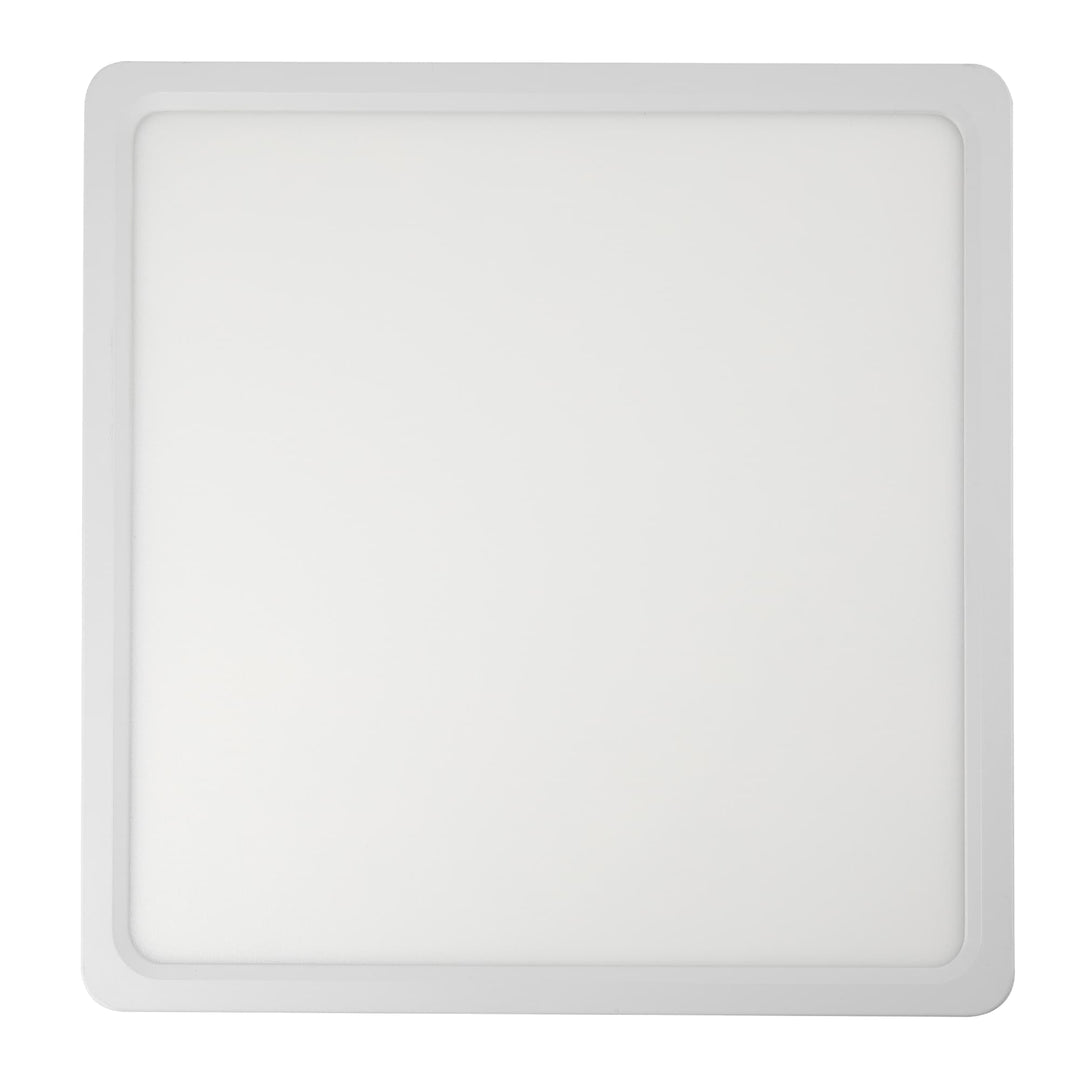 Telbix Lunos Square White Frame Dimmable 3CCT LED Oyster Light with Flex and Plug | Medium